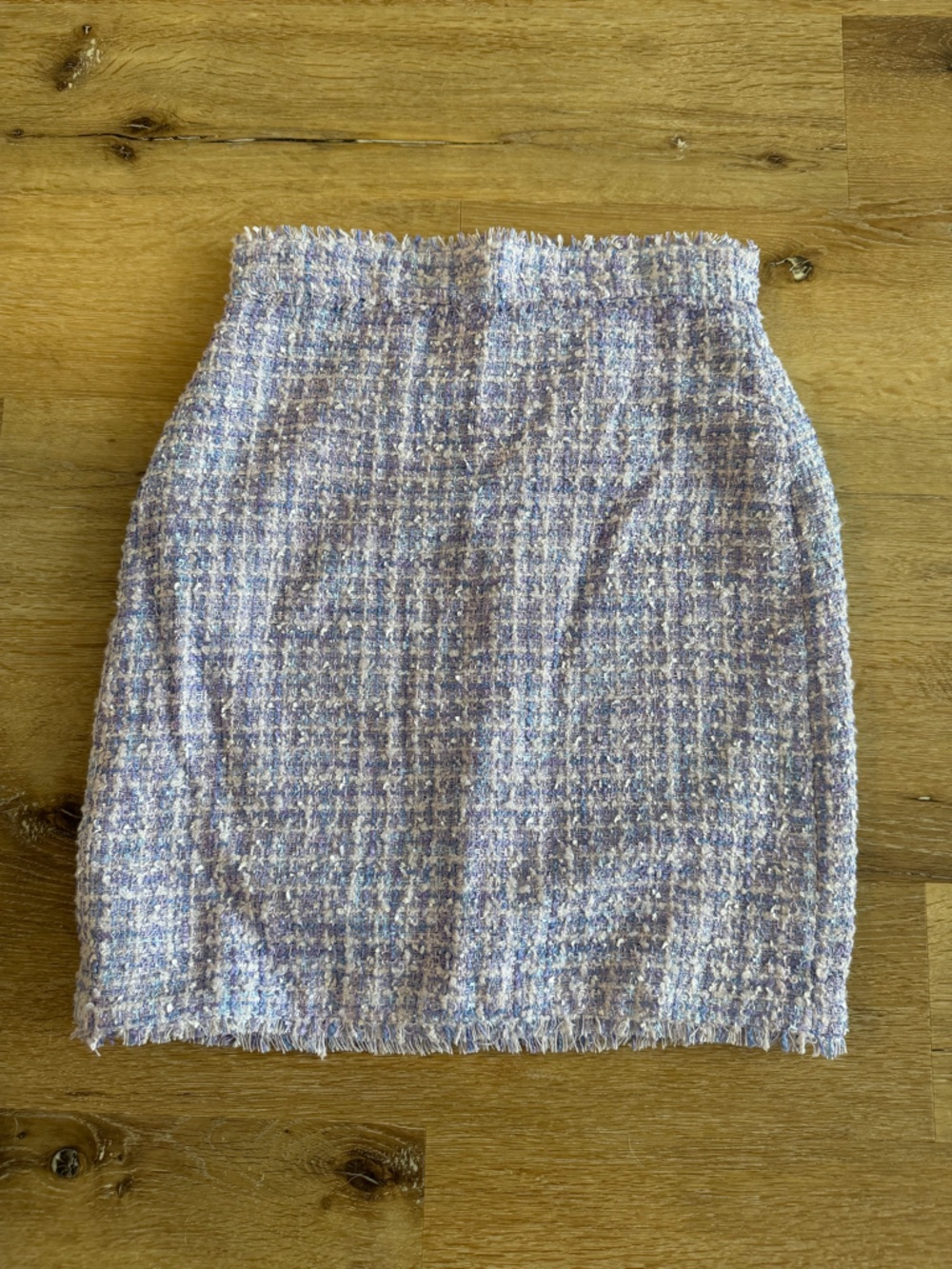 Ann Taylor Lavender and Ivory Tweed Skirt NWT Size 0